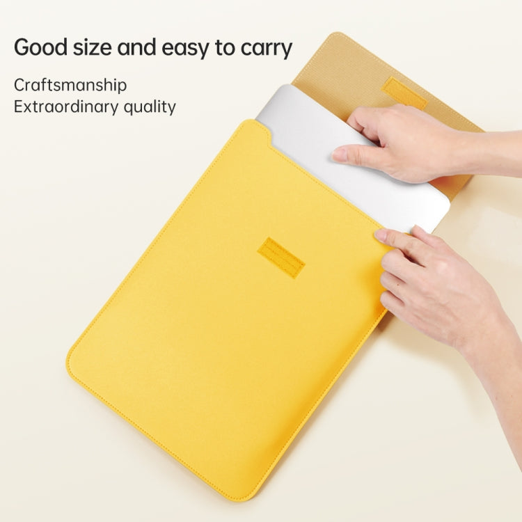 4 in 1 Lightweight and Portable Leather Computer Bag, Size:11/12 inches(Yellow) - 12.1 inch by buy2fix | Online Shopping UK | buy2fix