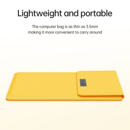 4 in 1 Lightweight and Portable Leather Computer Bag, Size:11/12 inches(Yellow) - 12.1 inch by buy2fix | Online Shopping UK | buy2fix