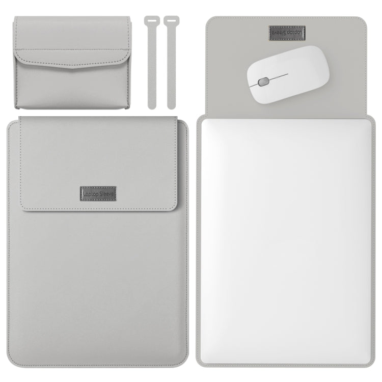 4 in 1 Lightweight and Portable Leather Computer Bag, Size:13/14 inches(Grey) - 13.3 inch by buy2fix | Online Shopping UK | buy2fix
