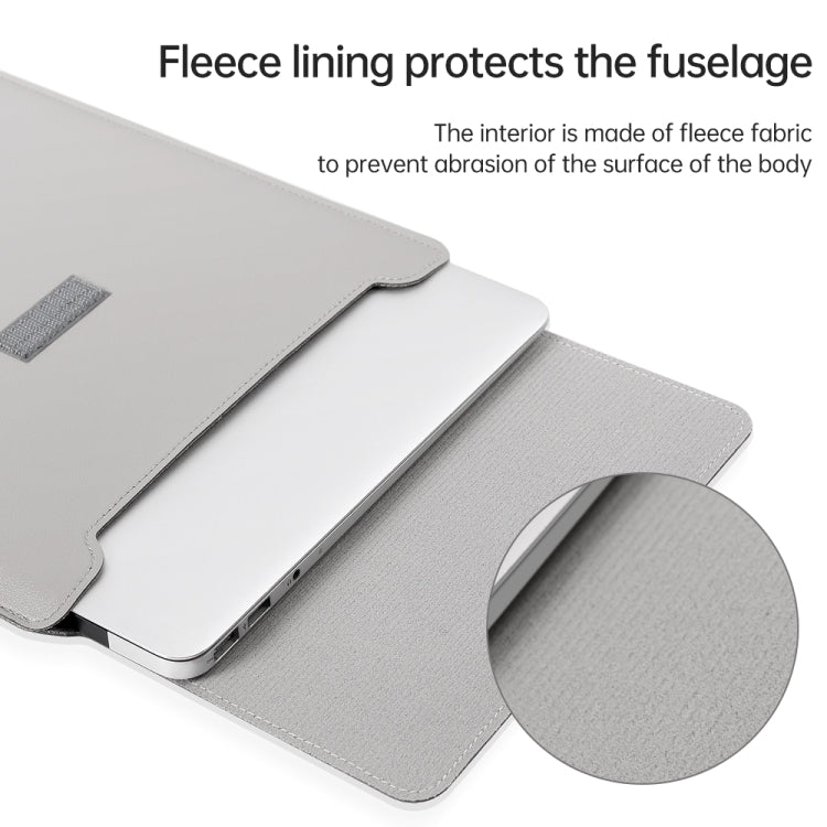 4 in 1 Lightweight and Portable Leather Computer Bag, Size:13/14 inches(Grey) - 13.3 inch by buy2fix | Online Shopping UK | buy2fix