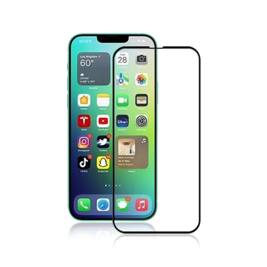 For iPhone 14 Plus mocolo 9H Full Glue Silk Print Tempered Glass Film(Black)