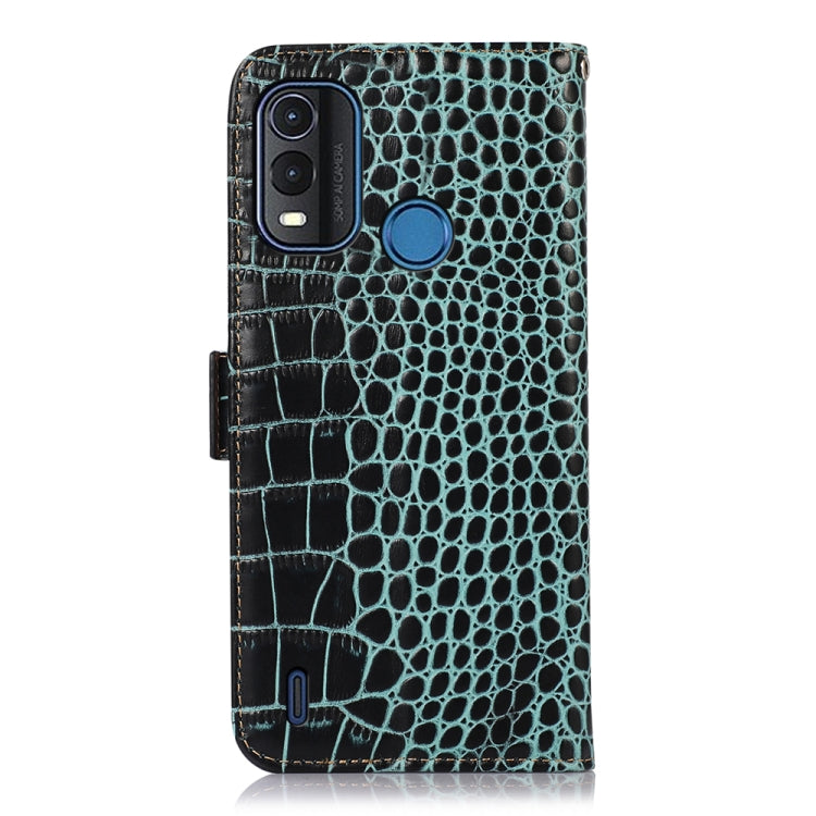 For Nokia G11 Plus Crocodile Top Layer Cowhide Leather Phone Case(Green) - Nokia Cases by buy2fix | Online Shopping UK | buy2fix
