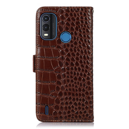 For Nokia G11 Plus Crocodile Top Layer Cowhide Leather Phone Case(Brown) - Nokia Cases by buy2fix | Online Shopping UK | buy2fix