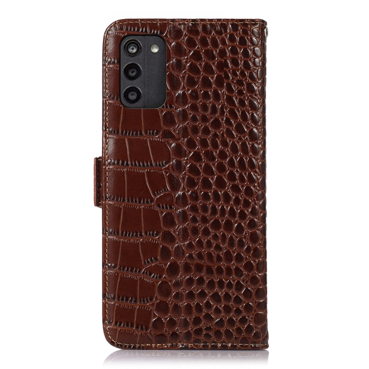 For Nokia G100 Crocodile Top Layer Cowhide Leather Phone Case(Brown) - Nokia Cases by buy2fix | Online Shopping UK | buy2fix