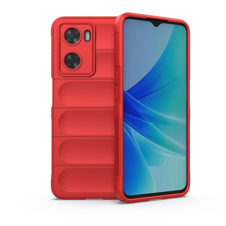 For OPPO A57 4G Global Magic Shield TPU + Flannel Phone Case(Red) by buy2fix
