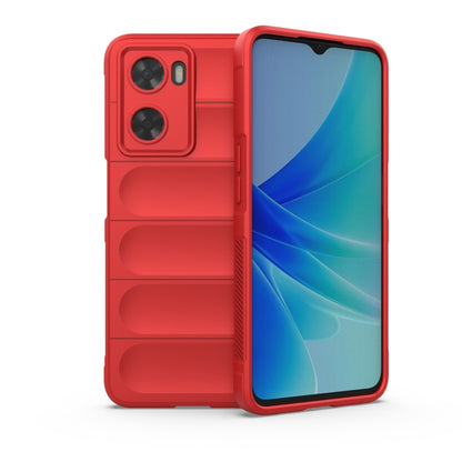 For OPPO A57 4G Global Magic Shield TPU + Flannel Phone Case(Red) by buy2fix