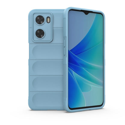 For OPPO A57 4G Global Magic Shield TPU + Flannel Phone Case(Light Blue) by buy2fix