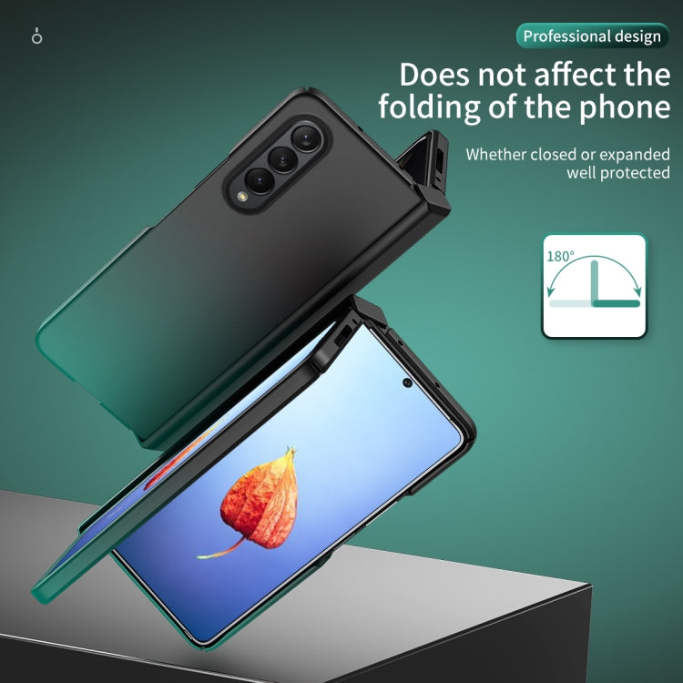 For Samsung Galaxy Z Fold4 Colorful Gradient Tempered Film Integrated Phone Case(Cyan) - Galaxy Phone Cases by buy2fix | Online Shopping UK | buy2fix