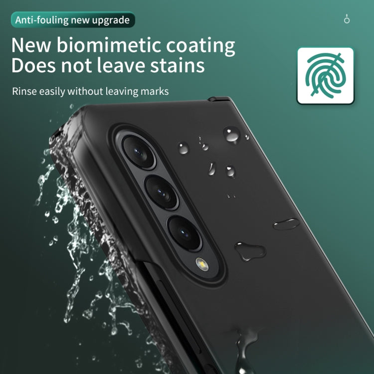 For Samsung Galaxy Z Fold4 Colorful Gradient Tempered Film Integrated Phone Case(Cyan) - Galaxy Phone Cases by buy2fix | Online Shopping UK | buy2fix