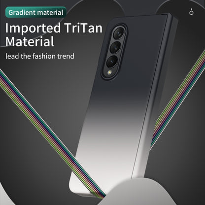 For Samsung Galaxy Z Fold4 Colorful Gradient Tempered Film Integrated Phone Case(Black White) - Galaxy Phone Cases by buy2fix | Online Shopping UK | buy2fix