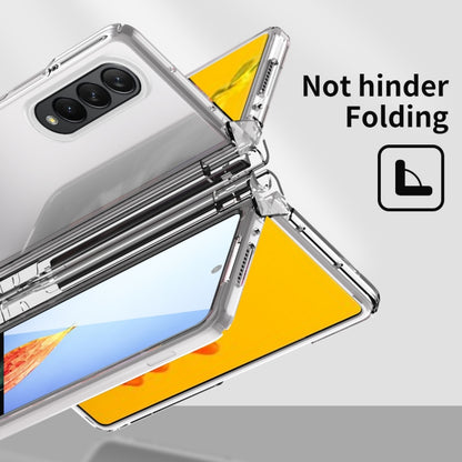 For Samsung Galaxy Z Fold4 Macaron Hinge Phone Case with Stylus Pen Fold Edition & Protective Film(Transparent) - Galaxy Phone Cases by buy2fix | Online Shopping UK | buy2fix