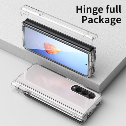 For Samsung Galaxy Z Fold4 Macaron Hinge Phone Case with Stylus Pen Fold Edition & Protective Film(Transparent) - Galaxy Phone Cases by buy2fix | Online Shopping UK | buy2fix