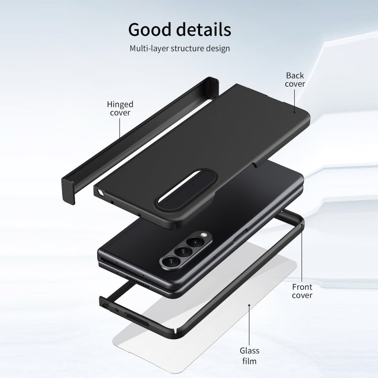 For Samsung Galaxy Z Fold4 Full Body Hinge Phone Case(Black) - Galaxy Phone Cases by buy2fix | Online Shopping UK | buy2fix
