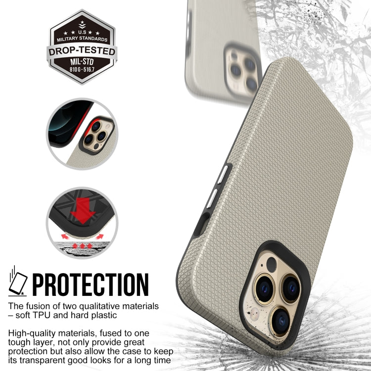 For iPhone 14 Pro Triangle Armor Texture Phone Case(Gold) - iPhone 14 Pro Cases by buy2fix | Online Shopping UK | buy2fix