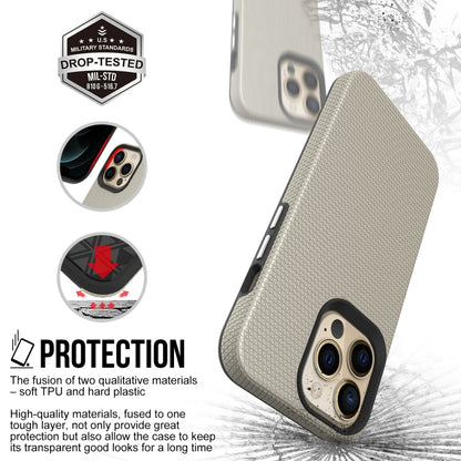 For iPhone 14 Pro Triangle Armor Texture Phone Case(Gold) - iPhone 14 Pro Cases by buy2fix | Online Shopping UK | buy2fix