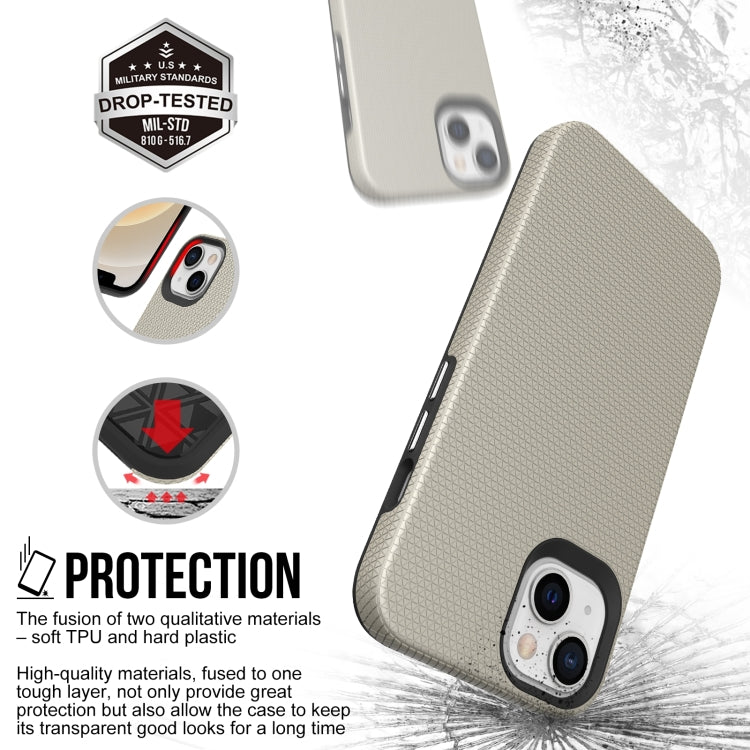 For iPhone 14 Plus Triangle Armor Texture Phone Case (Gold) - iPhone 14 Plus Cases by buy2fix | Online Shopping UK | buy2fix