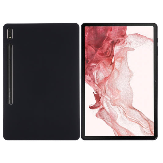 For Samsung Galaxy Tab S8+/Tab S7+/Tab S7 FE Pure Color Liquid Silicone Shockproof Full Coverage Tablet Case(Black) - Galaxy Tab S8+ Cases by buy2fix | Online Shopping UK | buy2fix