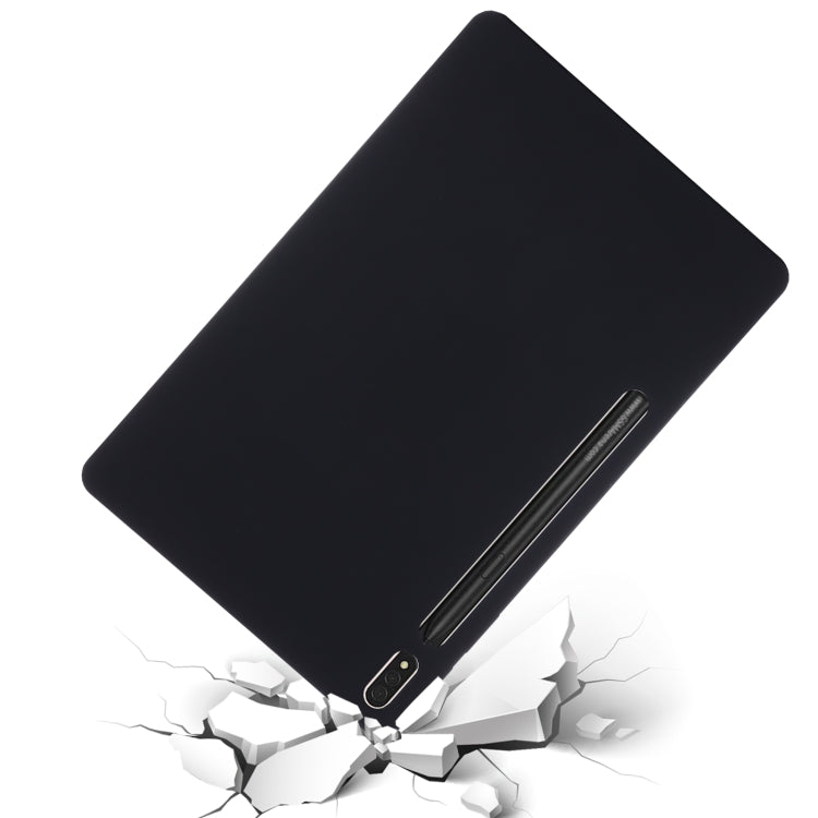 For Samsung Galaxy Tab S8+/Tab S7+/Tab S7 FE Pure Color Liquid Silicone Shockproof Full Coverage Tablet Case(Black) - Galaxy Tab S8+ Cases by buy2fix | Online Shopping UK | buy2fix