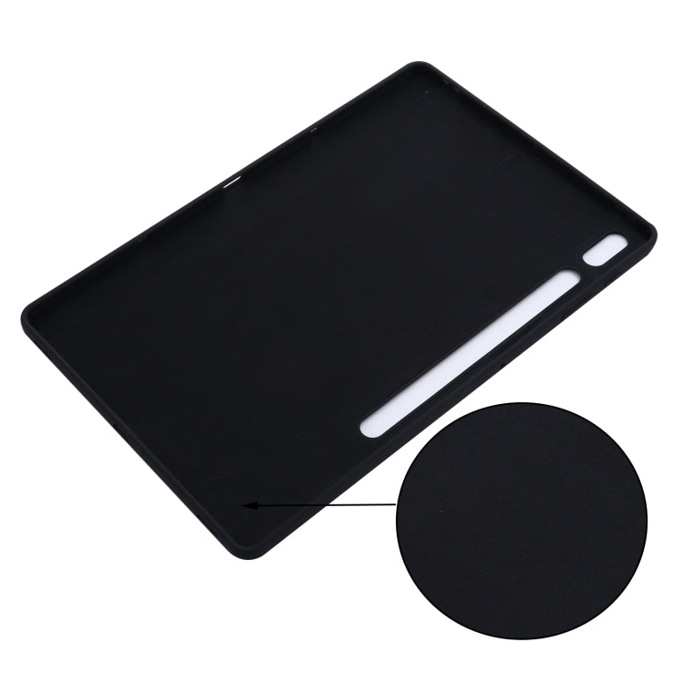 For Samsung Galaxy Tab S8+/Tab S7+/Tab S7 FE Pure Color Liquid Silicone Shockproof Full Coverage Tablet Case(Black) - Galaxy Tab S8+ Cases by buy2fix | Online Shopping UK | buy2fix