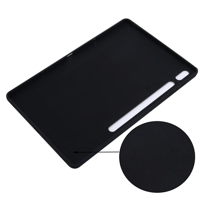 For Samsung Galaxy Tab S8+/Tab S7+/Tab S7 FE Pure Color Liquid Silicone Shockproof Full Coverage Tablet Case(Black) - Galaxy Tab S8+ Cases by buy2fix | Online Shopping UK | buy2fix