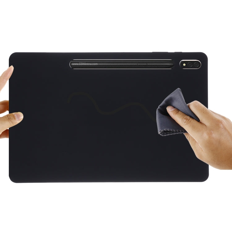 For Samsung Galaxy Tab S8+/Tab S7+/Tab S7 FE Pure Color Liquid Silicone Shockproof Full Coverage Tablet Case(Black) - Galaxy Tab S8+ Cases by buy2fix | Online Shopping UK | buy2fix