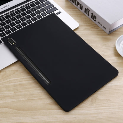 For Samsung Galaxy Tab S8+/Tab S7+/Tab S7 FE Pure Color Liquid Silicone Shockproof Full Coverage Tablet Case(Black) - Galaxy Tab S8+ Cases by buy2fix | Online Shopping UK | buy2fix