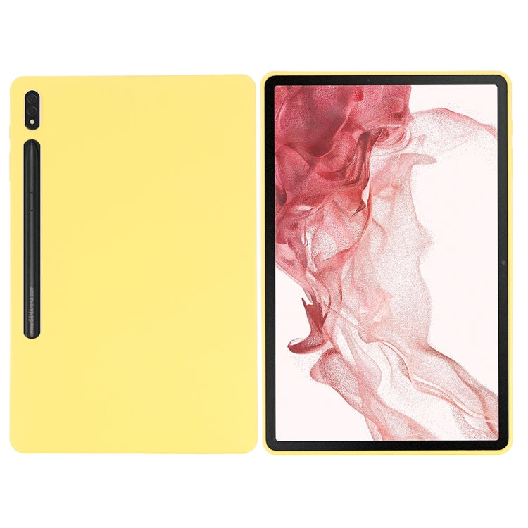 For Samsung Galaxy Tab S8+/Tab S7+/Tab S7 FE Pure Color Liquid Silicone Shockproof Full Coverage Tablet Case(Yellow) by buy2fix