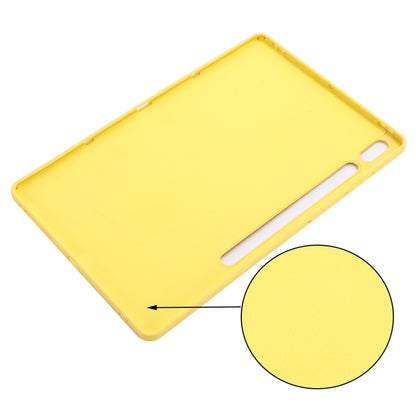 For Samsung Galaxy Tab S8+/Tab S7+/Tab S7 FE Pure Color Liquid Silicone Shockproof Full Coverage Tablet Case(Yellow) by buy2fix
