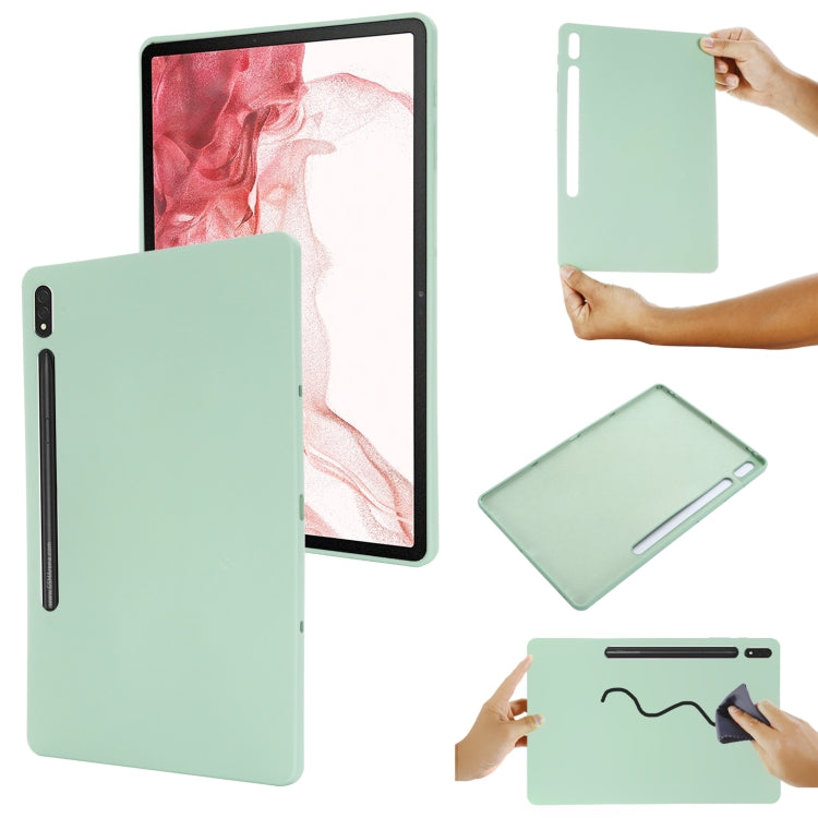 For Samsung Galaxy Tab S8+/Tab S7+/Tab S7 FE Pure Color Liquid Silicone Shockproof Full Coverage Tablet Case(Green) by buy2fix