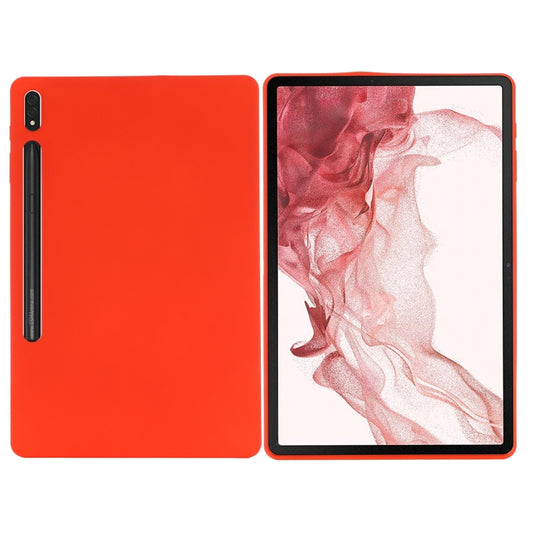For Samsung Galaxy Tab S8+/Tab S7+/Tab S7 FE Pure Color Liquid Silicone Shockproof Full Coverage Tablet Case(Red) by buy2fix
