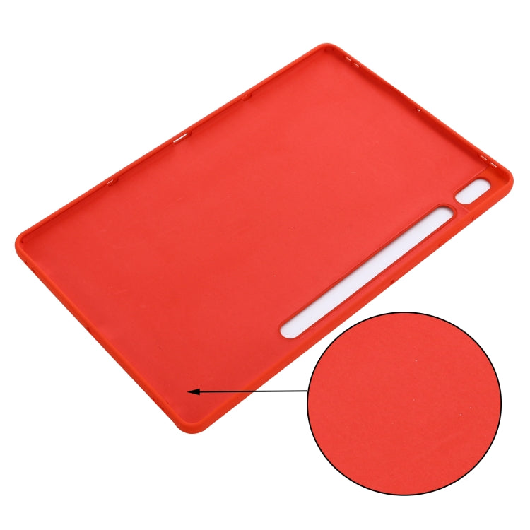 For Samsung Galaxy Tab S8+/Tab S7+/Tab S7 FE Pure Color Liquid Silicone Shockproof Full Coverage Tablet Case(Red) by buy2fix