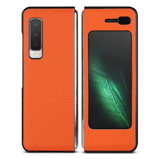 For Galaxy Fold / W2020 Shockproof Full Coverage Litchi Texture Leather Case(Orange) - Galaxy Phone Cases by buy2fix | Online Shopping UK | buy2fix