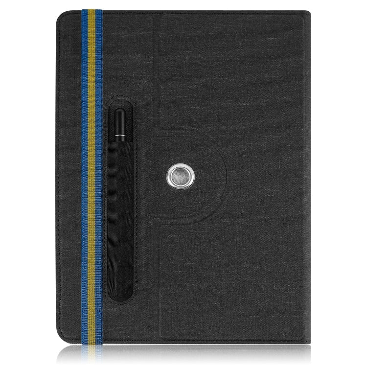For 10 inch Cloth Texture 360 Rotation Horizontal Flip Universal Tablet PC Leather Case with Pen Slot(Black) - 10 - 11 inch by buy2fix | Online Shopping UK | buy2fix