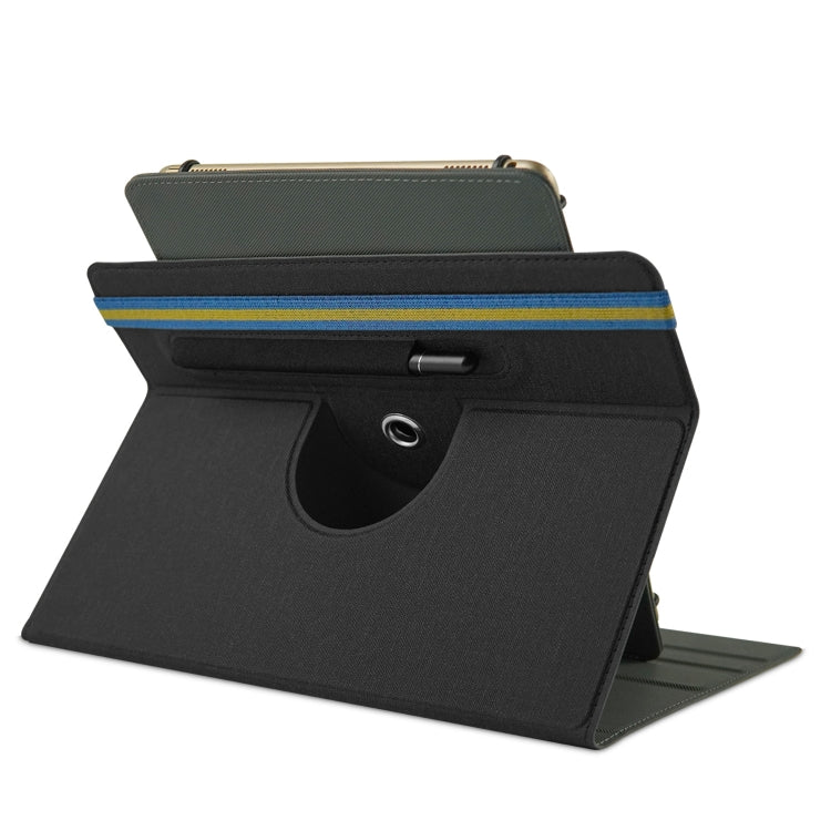 For 10 inch Cloth Texture 360 Rotation Horizontal Flip Universal Tablet PC Leather Case with Pen Slot(Black) - 10 - 11 inch by buy2fix | Online Shopping UK | buy2fix