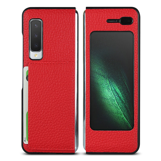 For Galaxy Fold / W2020 Shockproof Full Coverage Litchi Texture Leather Case with Card Slot(Red) - Galaxy Phone Cases by buy2fix | Online Shopping UK | buy2fix