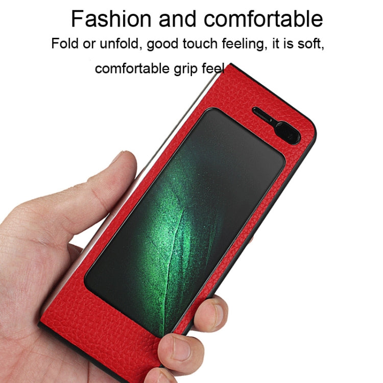 For Galaxy Fold / W2020 Shockproof Full Coverage Litchi Texture Leather Case with Card Slot(Black) - Galaxy Phone Cases by buy2fix | Online Shopping UK | buy2fix