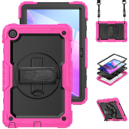 For Lenovo Tab M10 Plus 10.6 3rd Gen 2022 Silicone + PC Tablet Case(Black + Rose Red) - Lenovo by buy2fix | Online Shopping UK | buy2fix