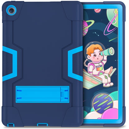 For Lenovo Tab M10 Plus 10.6 3rd Gen 2022 Contrast Color Robot Shockproof Silicone + PC Tablet Case(Navy Blue) - Lenovo by buy2fix | Online Shopping UK | buy2fix