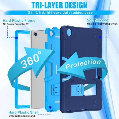 For Lenovo Tab M10 Plus 10.6 3rd Gen 2022 Contrast Color Robot Shockproof Silicone + PC Tablet Case(Navy Blue) - Lenovo by buy2fix | Online Shopping UK | buy2fix