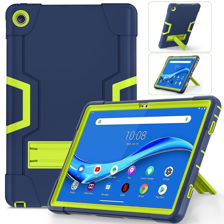 For Lenovo Tab M10 Plus 10.6 3rd Gen 2022 Contrast Color Robot Shockproof Silicone + PC Tablet Case(Navy Green) - Lenovo by buy2fix | Online Shopping UK | buy2fix