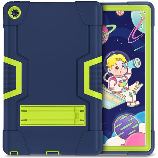 For Lenovo Tab M10 Plus 10.6 3rd Gen 2022 Contrast Color Robot Shockproof Silicone + PC Tablet Case(Navy Green) - Lenovo by buy2fix | Online Shopping UK | buy2fix