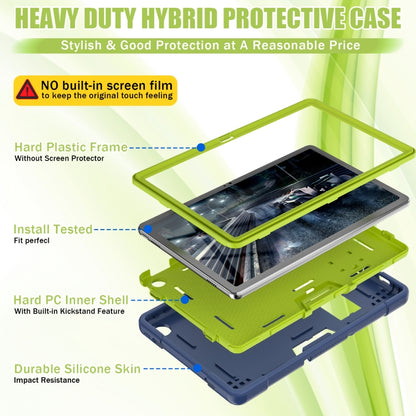 For Lenovo Tab M10 Plus 10.6 3rd Gen 2022 Contrast Color Robot Shockproof Silicone + PC Tablet Case(Navy Green) - Lenovo by buy2fix | Online Shopping UK | buy2fix