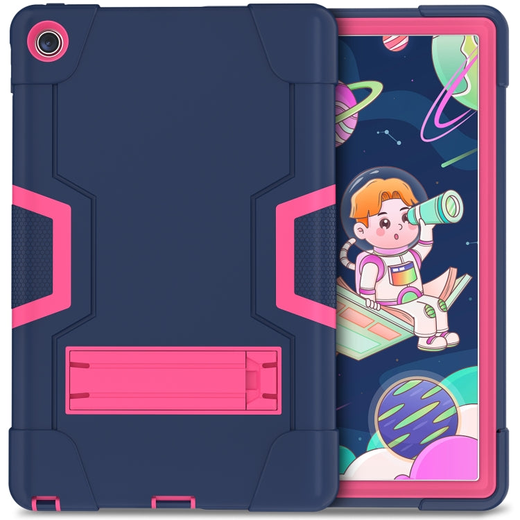 For Lenovo Tab M10 Plus 10.6 3rd Gen 2022 Contrast Color Robot Shockproof Silicone + PC Tablet Case(Navy Rose Red) - Lenovo by buy2fix | Online Shopping UK | buy2fix