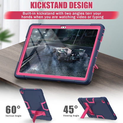 For Lenovo Tab M10 Plus 10.6 3rd Gen 2022 Contrast Color Robot Shockproof Silicone + PC Tablet Case(Navy Rose Red) - Lenovo by buy2fix | Online Shopping UK | buy2fix