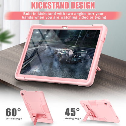 For Lenovo Tab M10 Plus 10.6 3rd Gen 2022 Contrast Color Robot Shockproof Silicone + PC Tablet Case(Pink) - Lenovo by buy2fix | Online Shopping UK | buy2fix