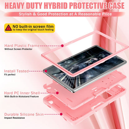 For Lenovo Tab M10 Plus 10.6 3rd Gen 2022 Contrast Color Robot Shockproof Silicone + PC Tablet Case(Pink) - Lenovo by buy2fix | Online Shopping UK | buy2fix