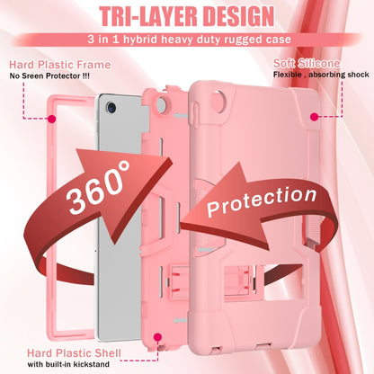 For Lenovo Tab M10 Plus 10.6 3rd Gen 2022 Contrast Color Robot Shockproof Silicone + PC Tablet Case(Pink) - Lenovo by buy2fix | Online Shopping UK | buy2fix