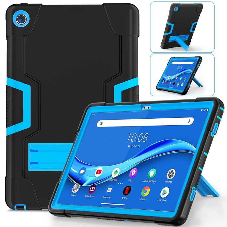 For Lenovo Tab M10 Plus 10.6 3rd Gen 2022 Contrast Color Robot Shockproof Silicone + PC Tablet Case(Black Blue) - Lenovo by buy2fix | Online Shopping UK | buy2fix