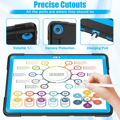 For Lenovo Tab M10 Plus 10.6 3rd Gen 2022 Contrast Color Robot Shockproof Silicone + PC Tablet Case(Black Blue) - Lenovo by buy2fix | Online Shopping UK | buy2fix