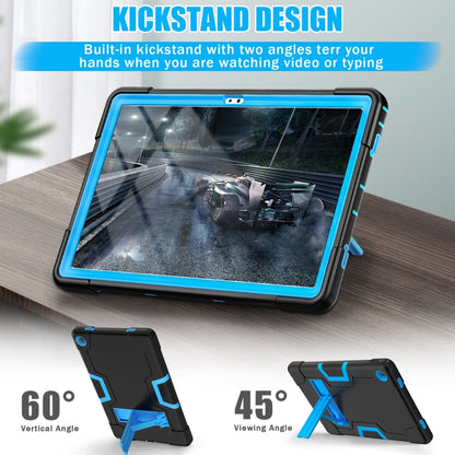 For Lenovo Tab M10 Plus 10.6 3rd Gen 2022 Contrast Color Robot Shockproof Silicone + PC Tablet Case(Black Blue) - Lenovo by buy2fix | Online Shopping UK | buy2fix